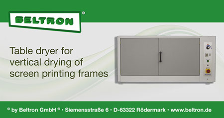 Table dryer for vertical drying of screen printing frames