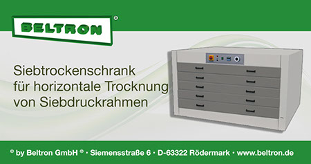 Siebtrockenschrank für horizontale Trocknung von Siebdruckrahmen